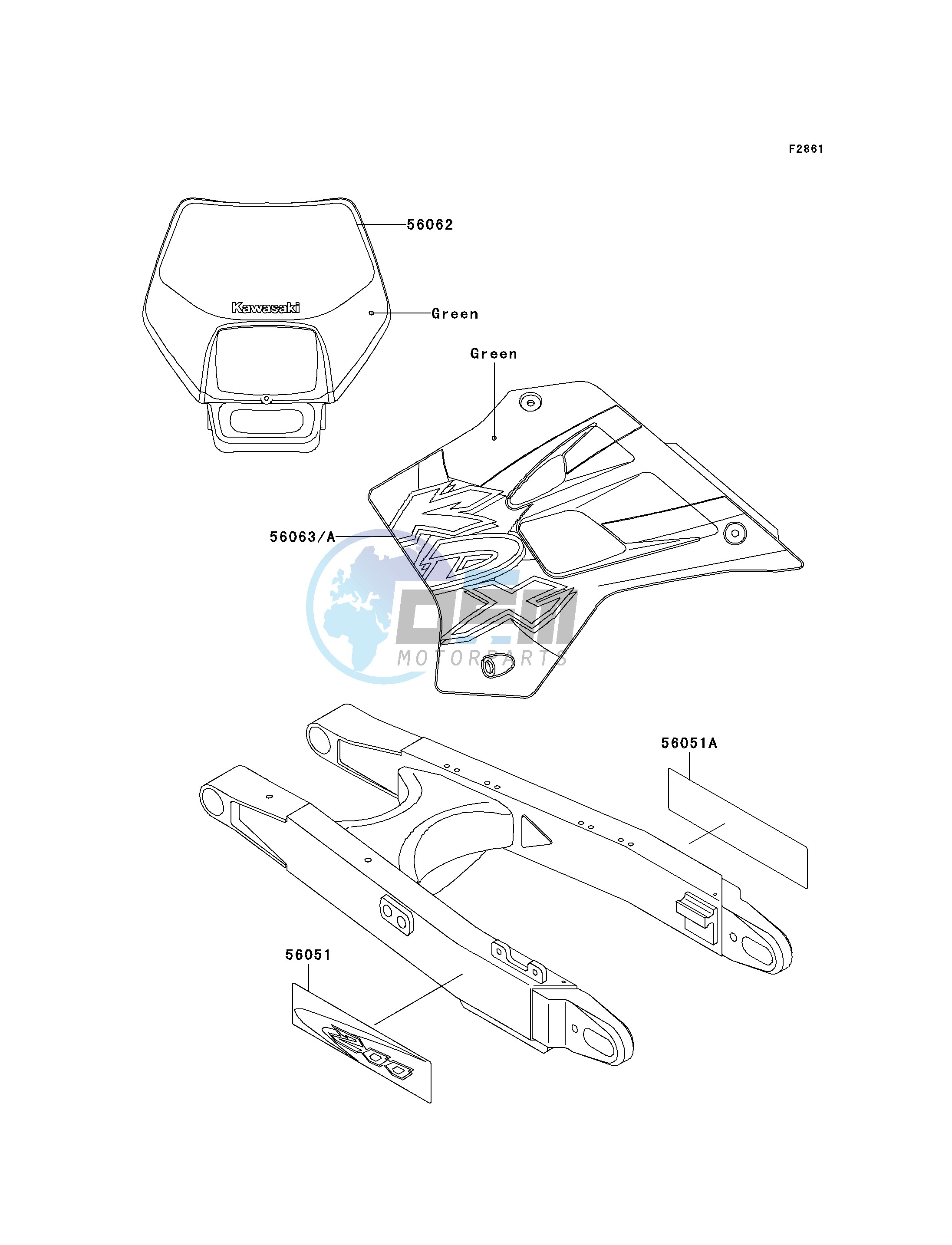 DECALS-- KDX200-H6- -