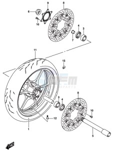 GSX-R1000 ARZ drawing FRONT WHEEL (FOR YVB,YWW)