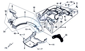 MIO 100 drawing REAR FENDER - INNER SHIELD - UNDERTAIL