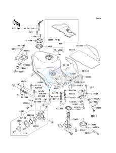 ZX 1100 D [NINJA ZX-11] (D7-D9) [NINJA ZX-11] drawing FUEL TANK