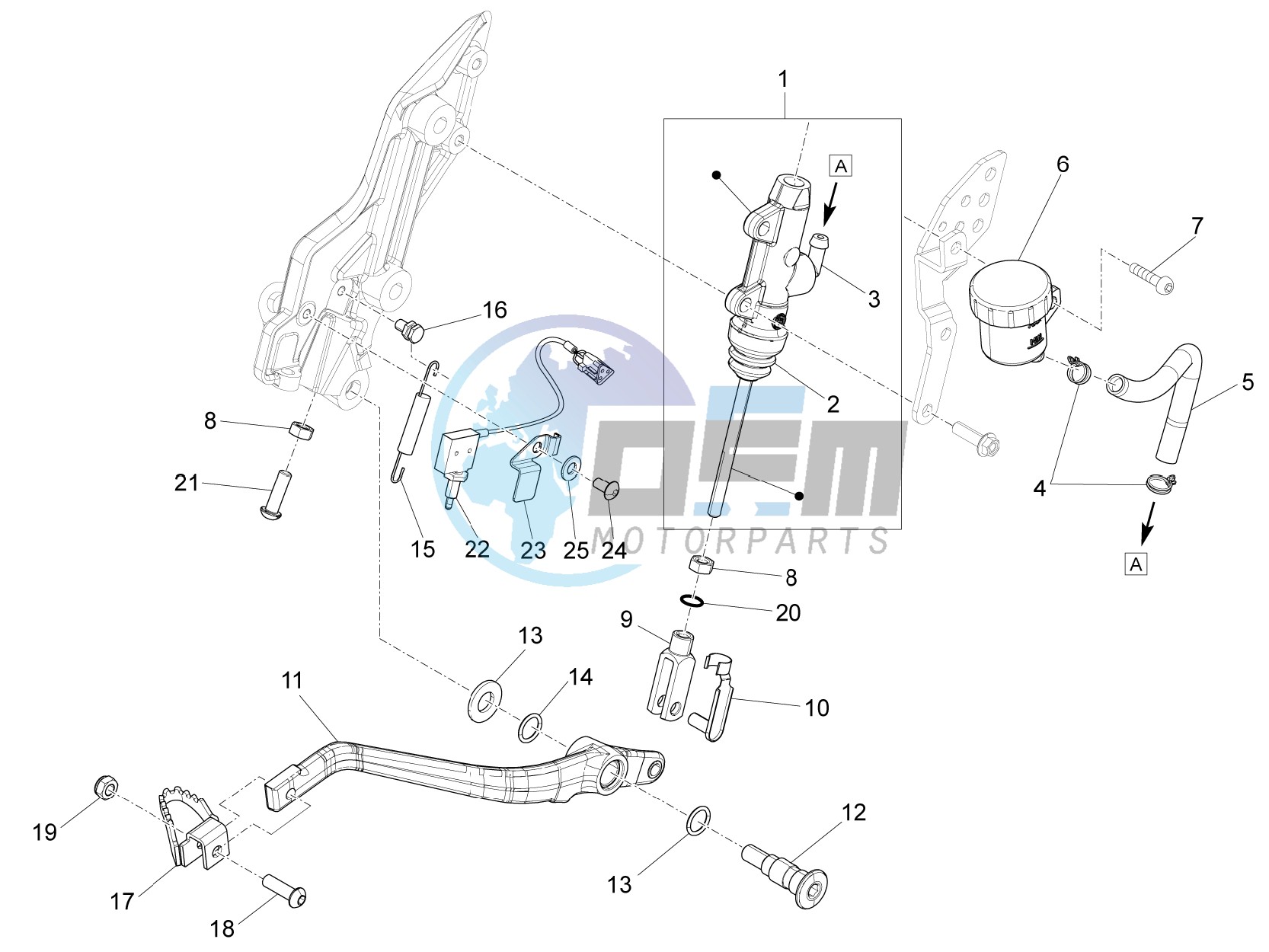 Rear master cylinder