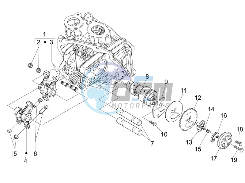 Camshaft - Rocking levers support unit