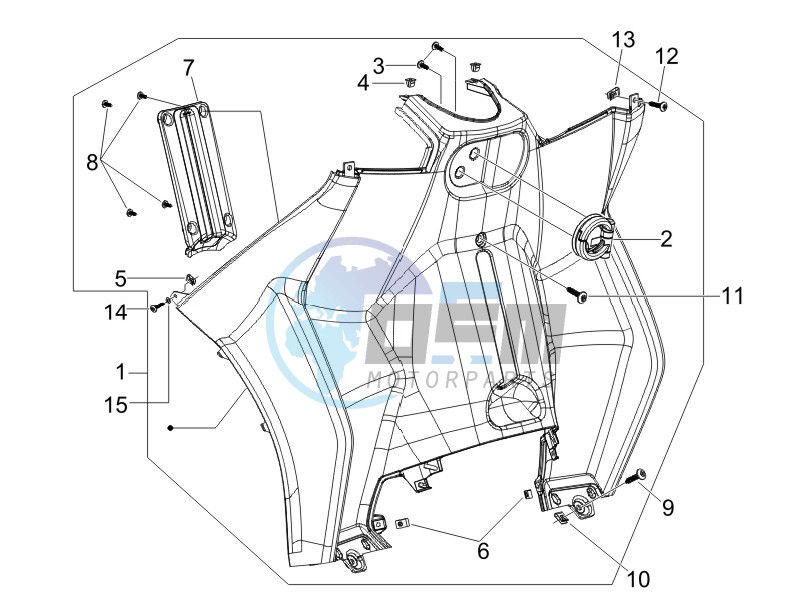 Front glove-box - Knee-guard panel