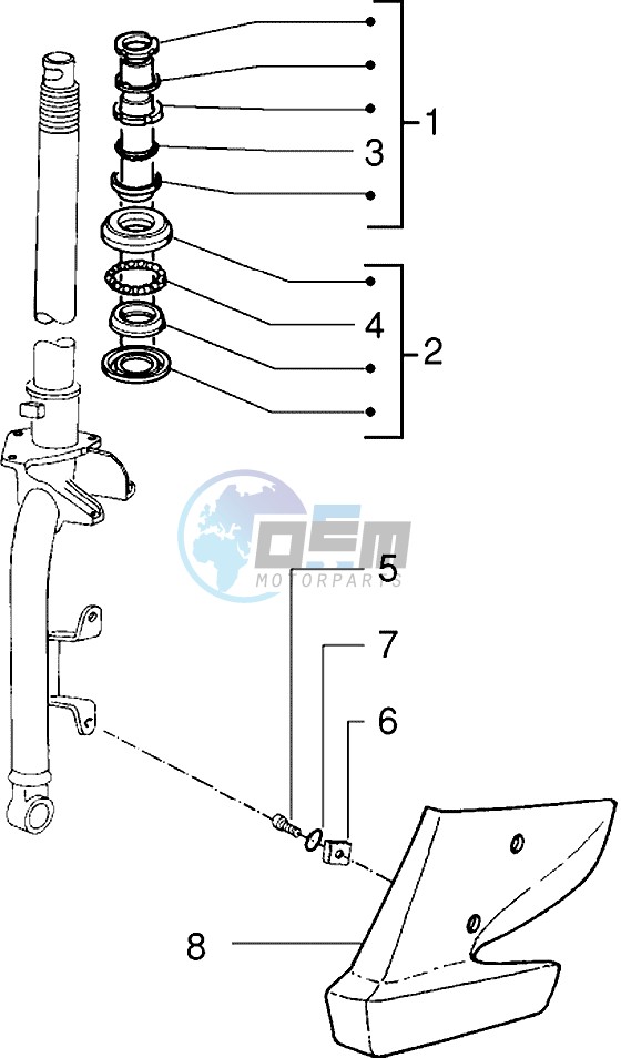 Steering bearing ball tracks