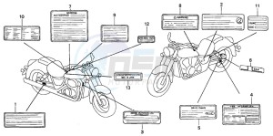 VT750C drawing CAUTION LABEL