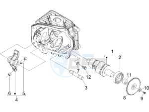 Fly 50 4t drawing Camshaft - Rocking levers support unit