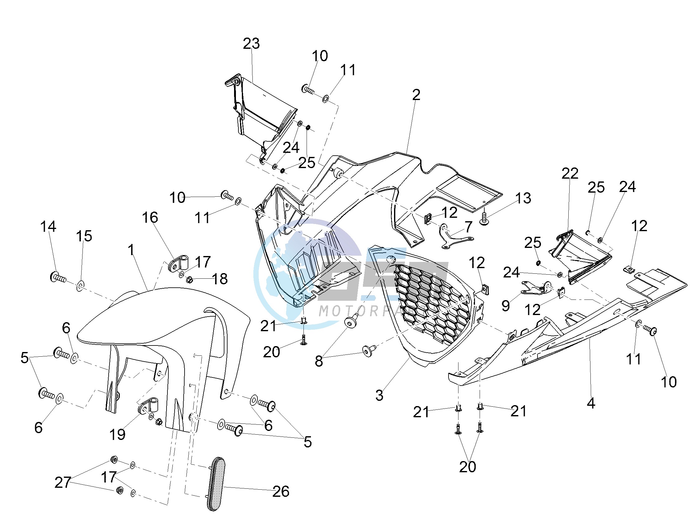 Front mudguard-Pillar