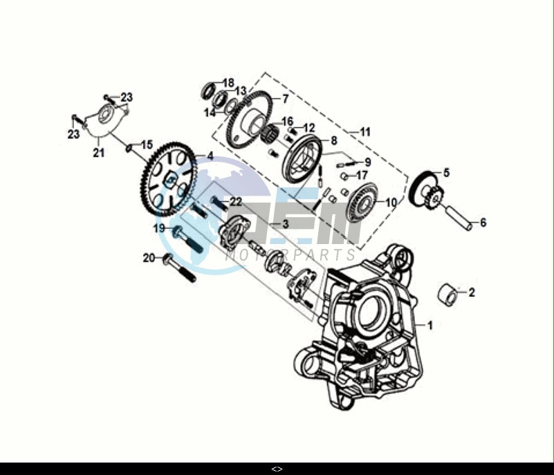 R CRANK CASE-OIL PUMP ASSY