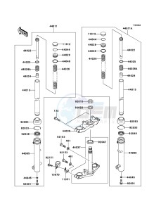 KLX110 KLX110A7F EU drawing Front Fork