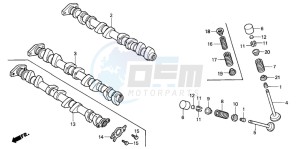 CBR600FS drawing CAMSHAFT/VALVE