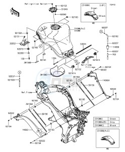 Z1000SX ZX1000LEF FR GB XX (EU ME A(FRICA) drawing Fuel Tank