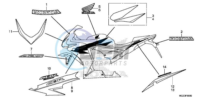 MARK/STRIPE (CBR500RD/RAD) (CBR500RE/RF/RAE/RAF CH)