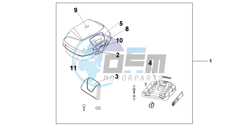 TOP BOX 45L PEARL MON BLUE