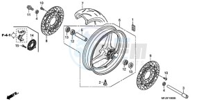 CBR600RA9 France - (F / ABS CMF MME) drawing FRONT WHEEL