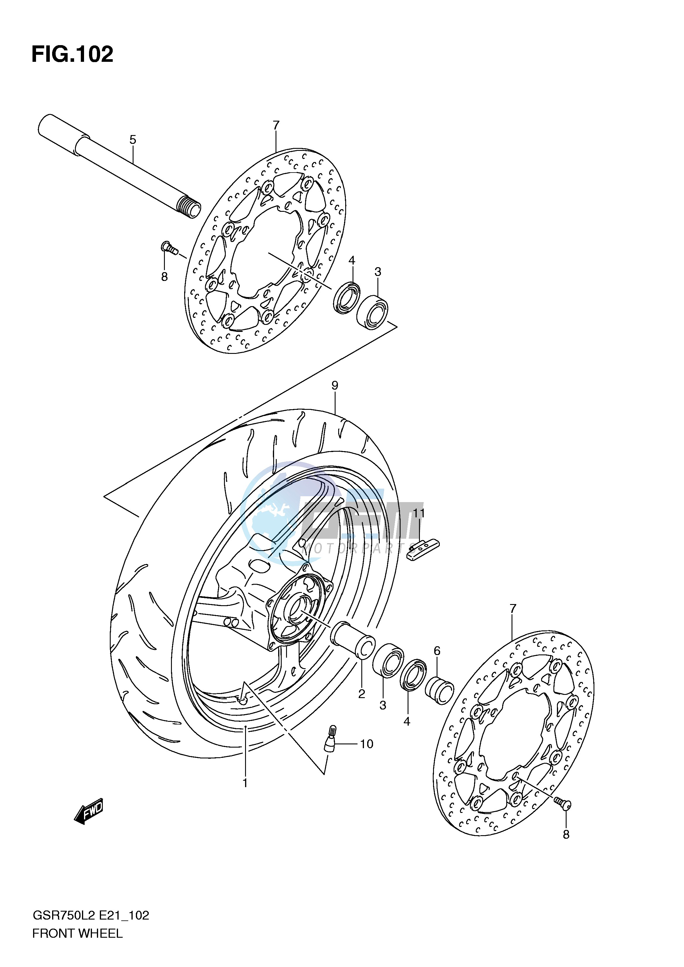 FRONT WHEEL (GSR750L2 E21)