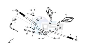 HD2 200 drawing HEAD LIGHT COVER / MIRRORS / CONTROLS