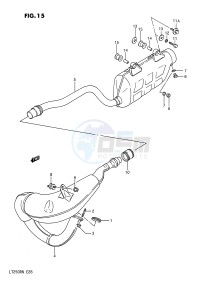 LT250R (E28) drawing MUFFLER (MODEL H J K L M N)