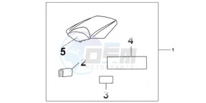 CBR1000RA9 Australia - (U / ABS MME) drawing REAR SEAT COWL CANDY TAHITIAN BLUE