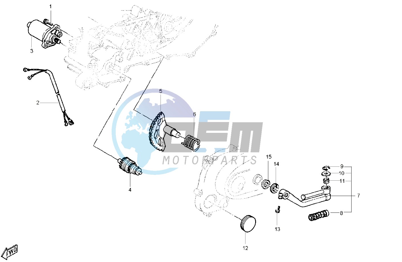 Starting Motor - Starting lever