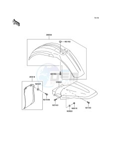 KX85 / KX85 II KX85A6F EU drawing Fenders