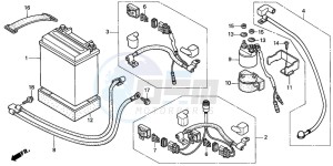 TRX250TM FOURTRAX RECON drawing BATTERY ('02-'04)