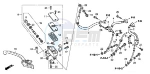 CB600F CB600F drawing FR. BRAKE MASTER CYLINDER (CB600FA)