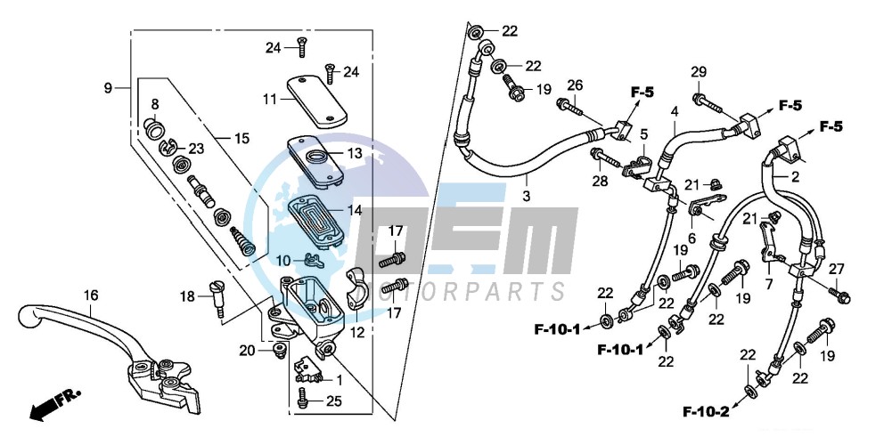 FR. BRAKE MASTER CYLINDER (CB600FA)