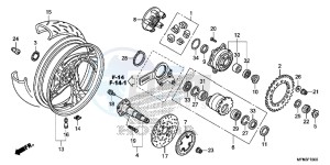 CB1000RE CB1000R E drawing REAR WHEEL