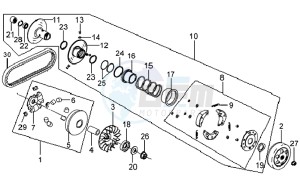 MIO 100 HU10W8-F drawing CLUTCH / V-SNAAR