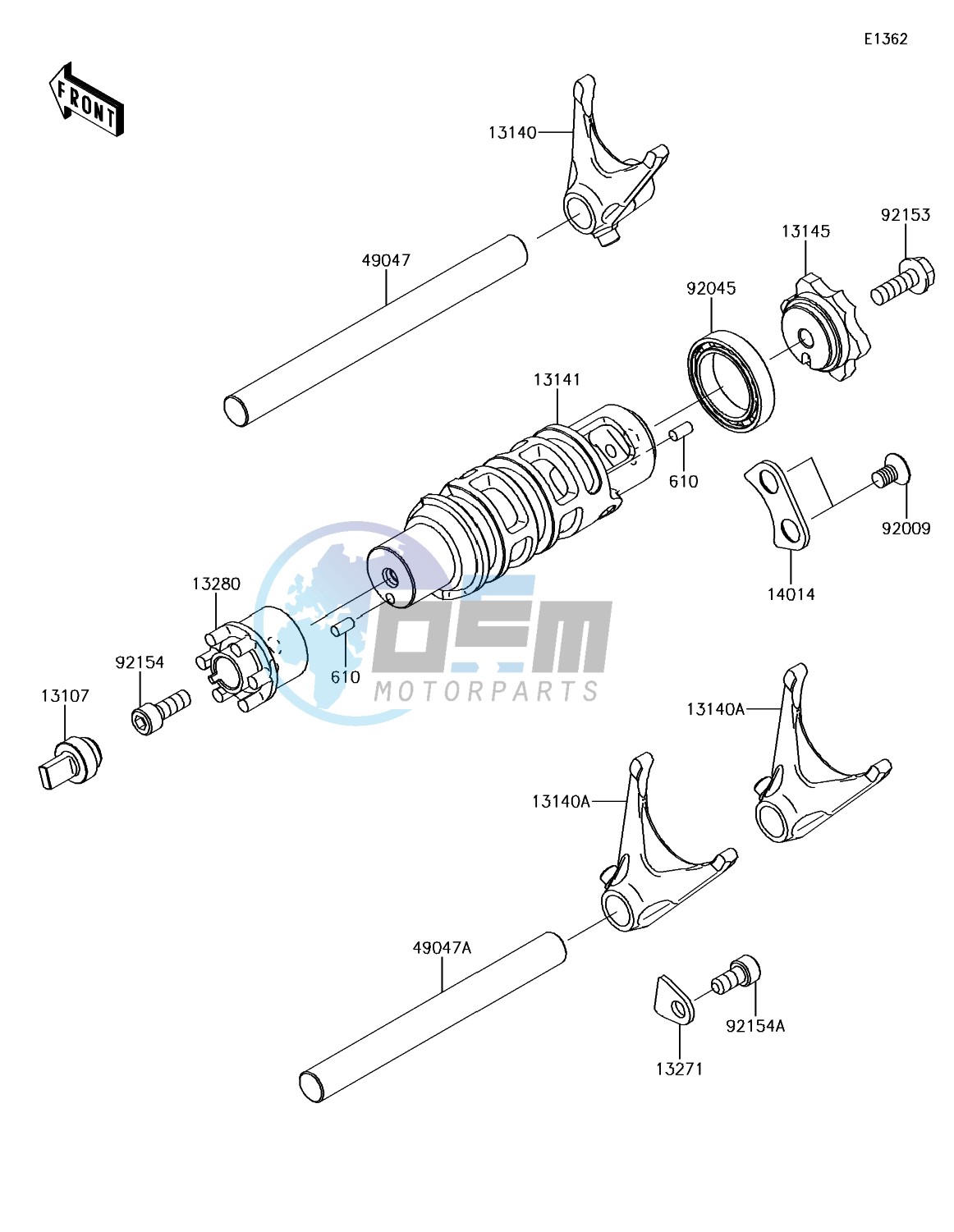 Gear Change Drum/Shift Fork(s)