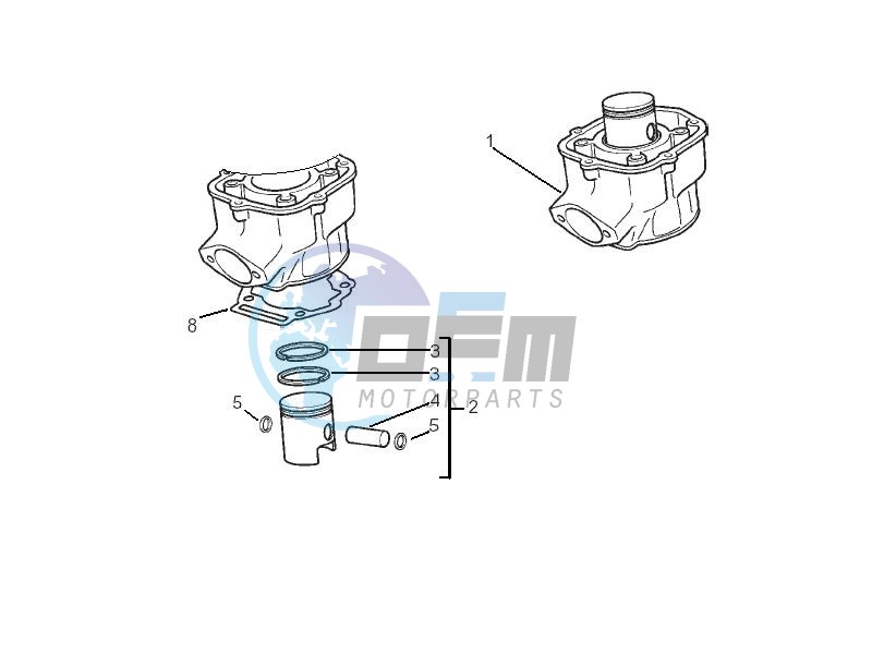 Cylinder - Piston - Wrist pin unit