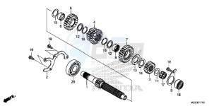 CBR500RD CBR500R UK - (E) drawing TRANSMISSION (MAINSHAFT)