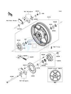 NINJA 250R EX250KCF GB XX (EU ME A(FRICA) drawing Rear Hub