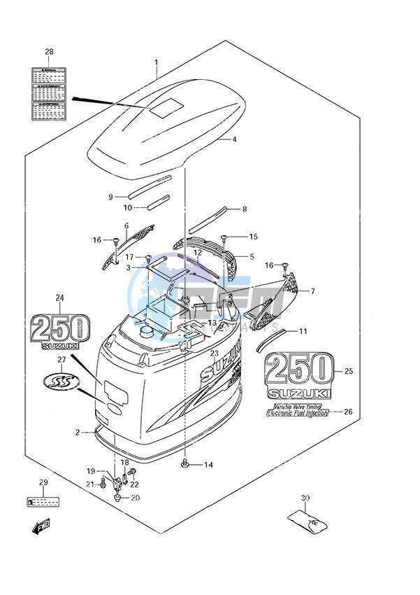 Engine Cover (DF 250S 2008 to 2009)