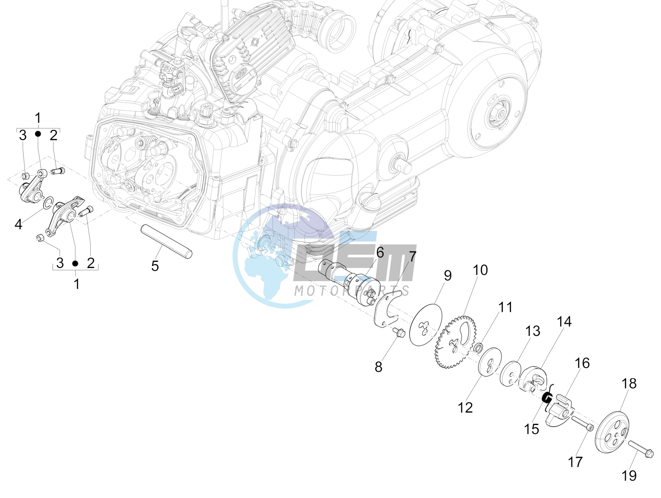 Camshaft - Rocking levers support unit