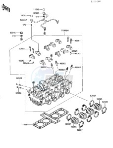 ZX 600 C [NINJA 600R] (C1-C2) [NINJA 600R] drawing CYLINDER HEAD