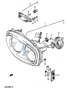 GSX-R750 (E2) drawing HEADLAMP