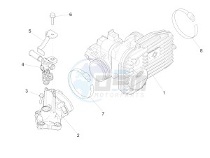 GTS 300 4T 4V IE ABS E3-E4 (NAFTA) drawing Throttle body - Injector - Induction joint