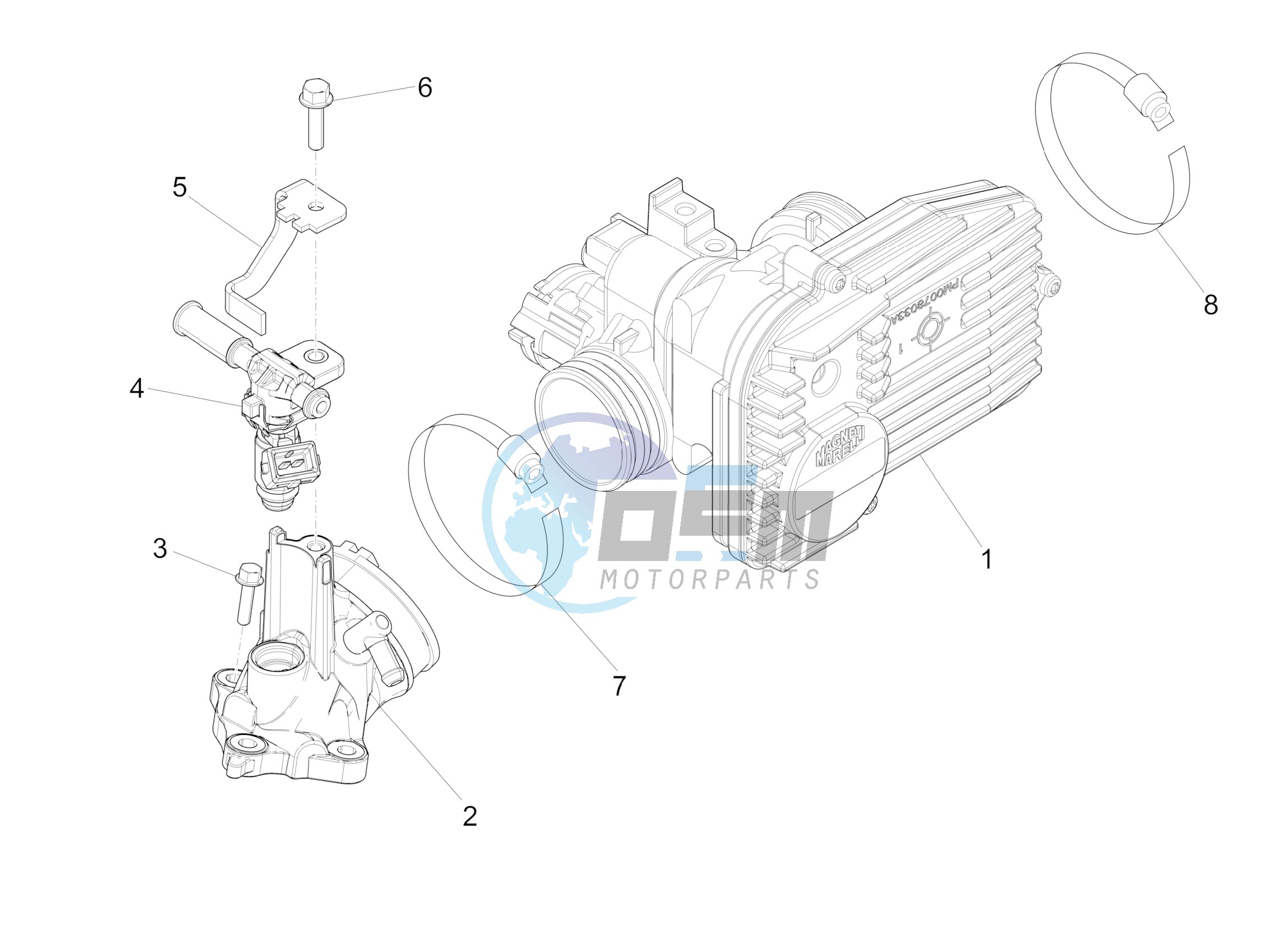 Throttle body - Injector - Induction joint