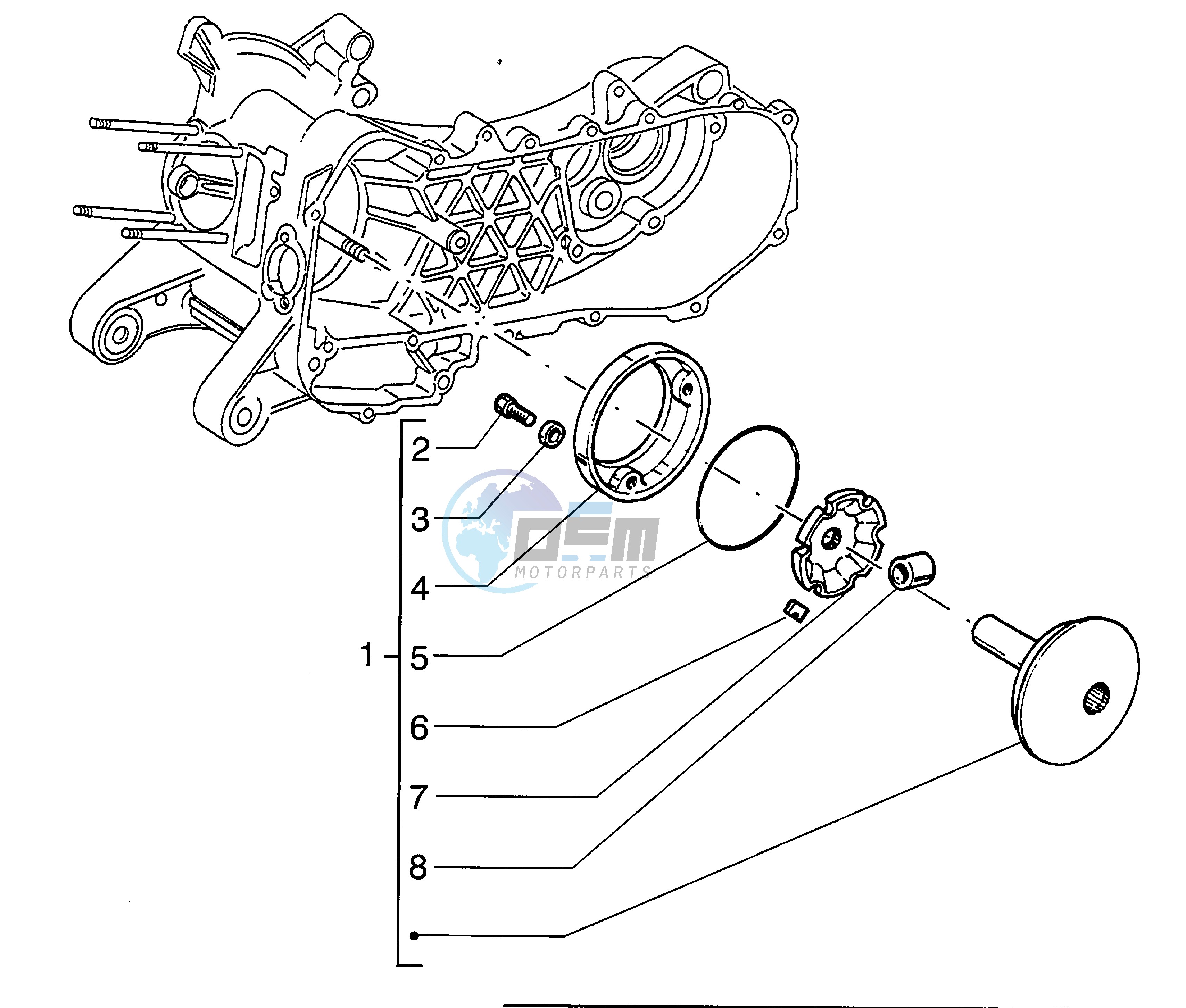 Half-pulley assy. driving