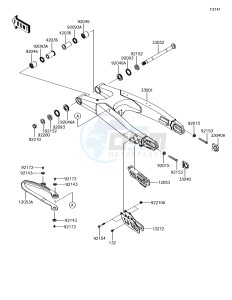 KX450F KX450HJF EU drawing Swingarm