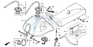 XR80R drawing FUEL TANK/SEAT