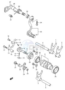 RMX250 (E28) drawing GEAR SHIFTING