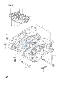 RM80 (E24) drawing CRANKCASE (MODEL G H)