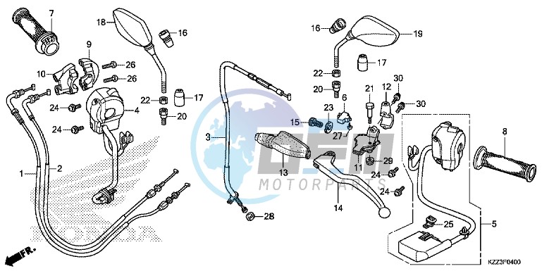 HANDLE LEVER/SWITCH/CABLE/MIRROR