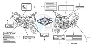 CB1300S9 Australia - (U / BCT MME TWO TY2) drawing CAUTION LABEL (CB1300S/CB 1300SA)