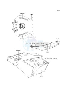 ZX 1400 A [NINJA ZX-14] (A6F-A7FA) A7F drawing DECALS-- BLACK- --- A7F- -