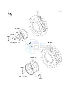 KVF 700 B [PRAIRIE 700 4X4 HARDWOODS GREEN HD] (B1-B2) [PRAIRIE 700 4X4 HARDWOODS GREEN HD] drawing WHEELS_TIRES