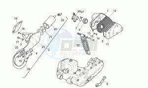 SR 50 Air (Vertical cylinder) vertical cil Air cooled drawing Exhaust unit