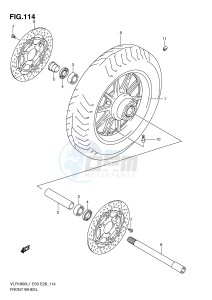 VLR1800 (E3-E28) drawing FRONT WHEEL (VLR1800L1 E28)